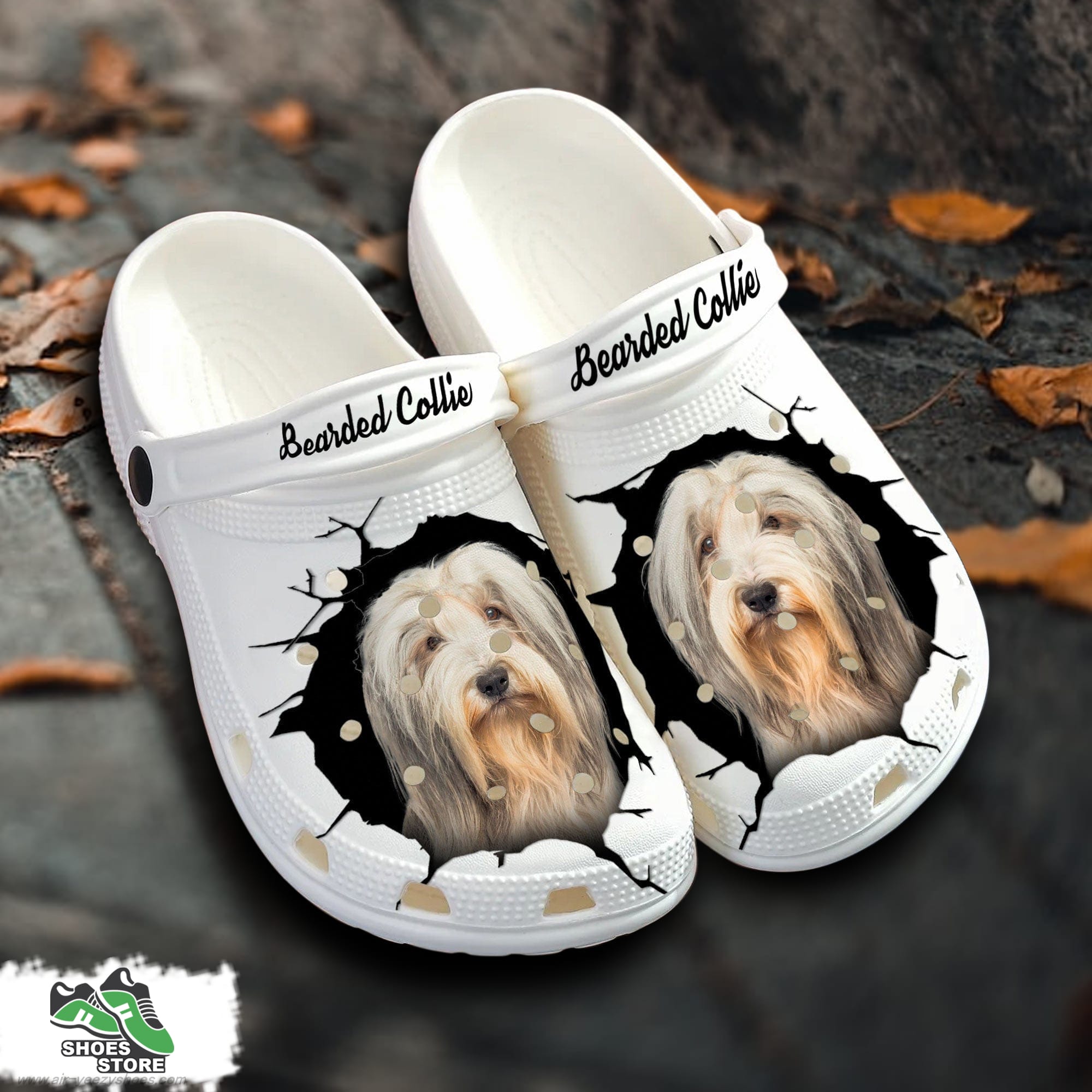 Bearded Collie Custom Name Crocs Shoes Love Dog Crocs
