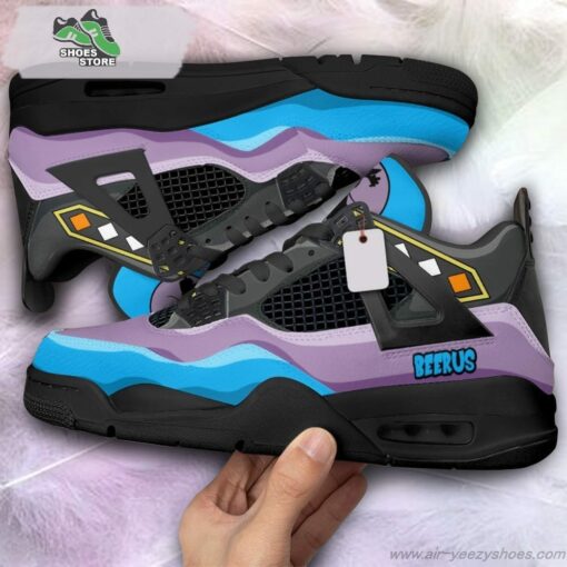Beerus Jordan 4 Sneakers, Gift Shoes for Anime Fan