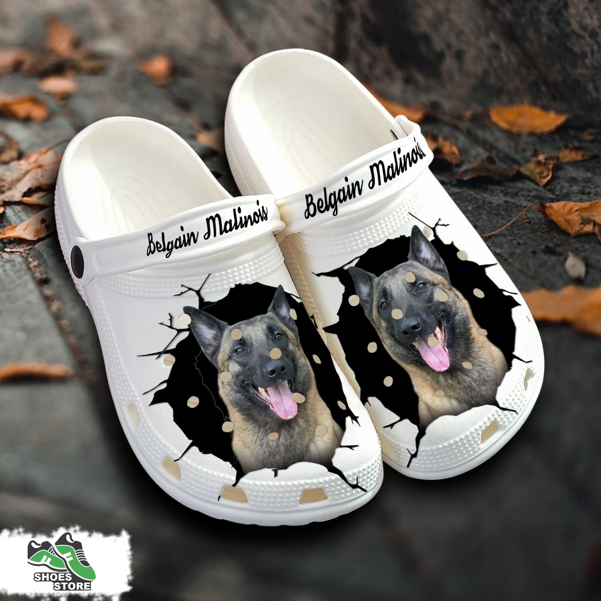 Belgain Malinois Custom Name Crocs Shoes Love Dog Crocs