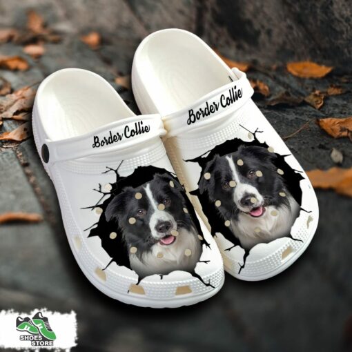 Border Collie Custom Name Crocs Shoes, Love Dog Crocs