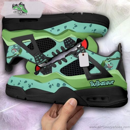 Bulbasaur Jordan 4 Sneakers, Gift Shoes for Anime Fan