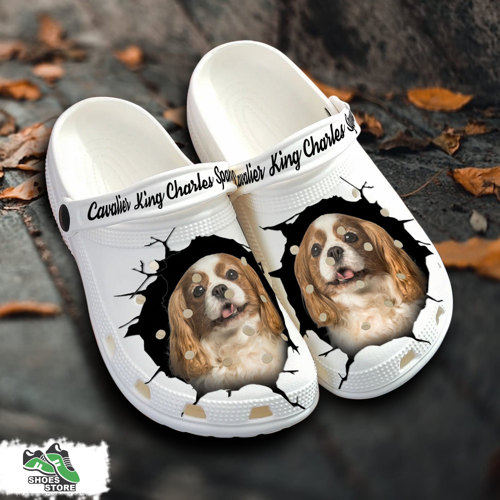 Cavalier King Charles Spaniel Custom Name Crocs Shoes Love Dog Crocs