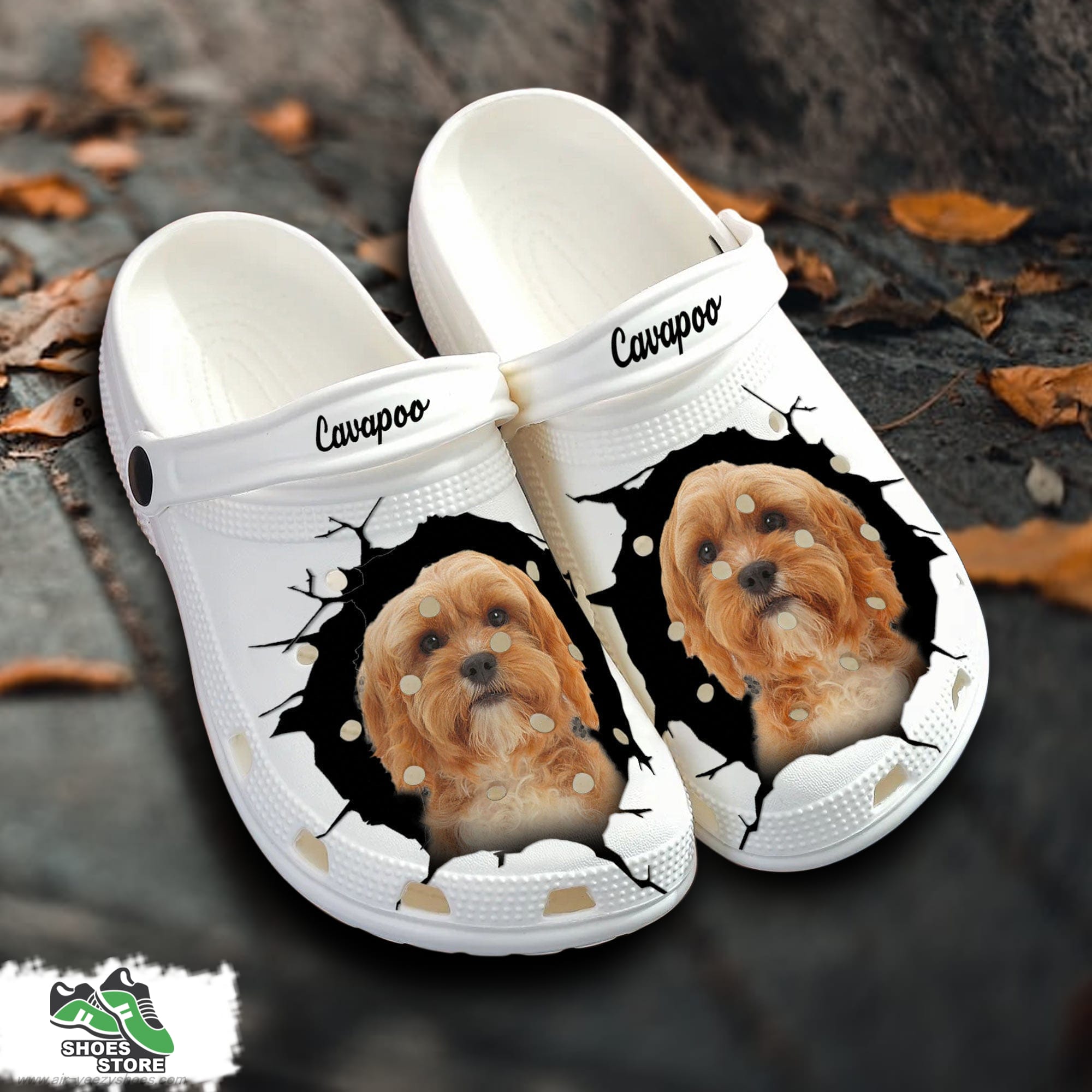 Cavapoo Custom Name Crocs Shoes Love Dog Crocs