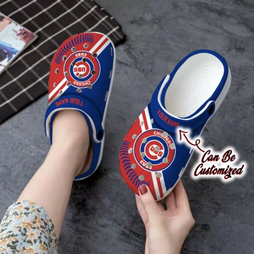 Chicago Cub Personalized Baseball Logo Team Clog, Baseball Crocs Shoes