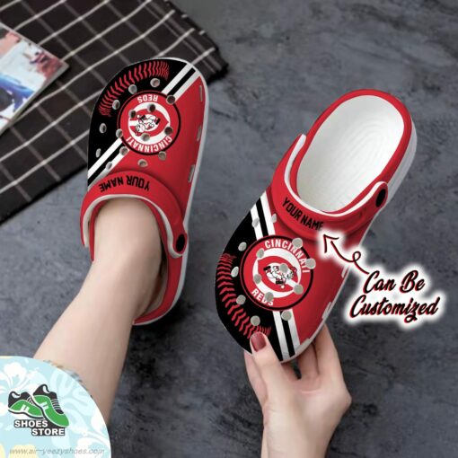 Cincinnati Reds Personalized Baseball Logo Team Clog, Baseball Crocs Shoes