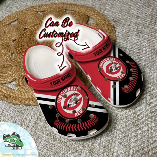 Cincinnati Reds Personalized Baseball Logo Team Clog, Baseball Crocs Shoes