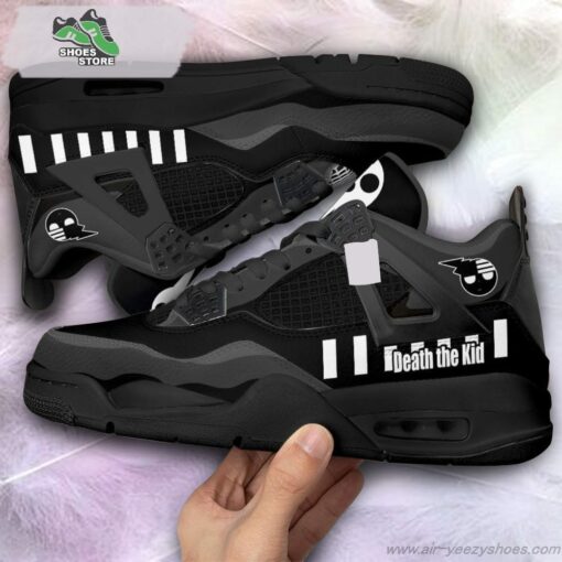 Death The Kid Jordan 4 Sneakers, Gift Shoes for Anime Fan