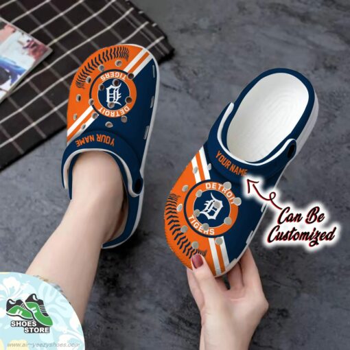 Detroit Tigers Personalized Baseball Logo Team Clog, Baseball Crocs Shoes