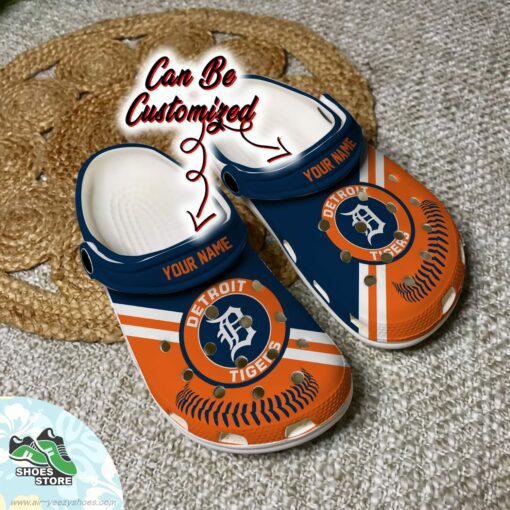 Detroit Tigers Personalized Baseball Logo Team Clog, Baseball Crocs Shoes