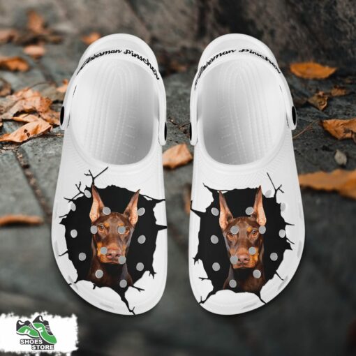 Doberman Pinscher Custom Name Crocs Shoes, Love Dog Crocs