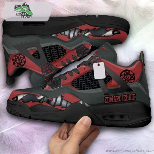 Edward Elric Jordan 4 Sneakers, Gift Shoes for Anime Fan