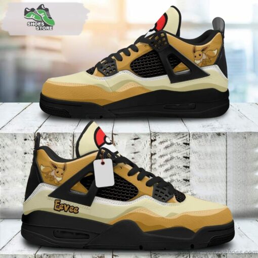Eevee Jordan 4 Sneakers, Gift Shoes for Anime Fan