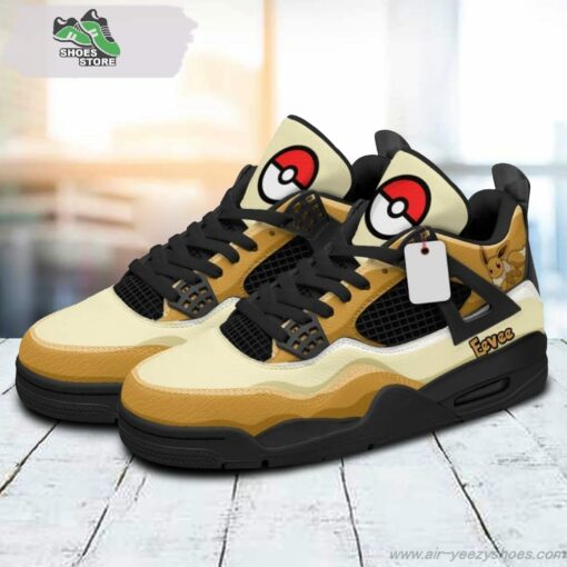 Eevee Jordan 4 Sneakers, Gift Shoes for Anime Fan