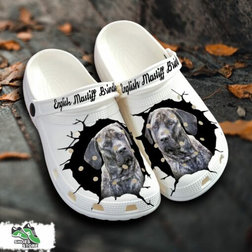 English Mastiff Brindle Custom Name Crocs Shoes, Love Dog Crocs