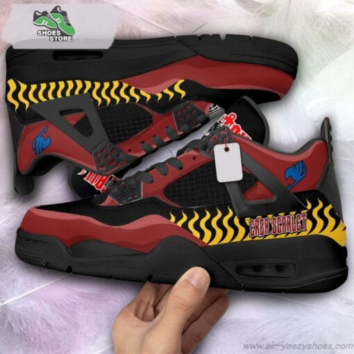 Erza Scarlet Jordan 4 Sneakers, Gift Shoes for Anime Fan