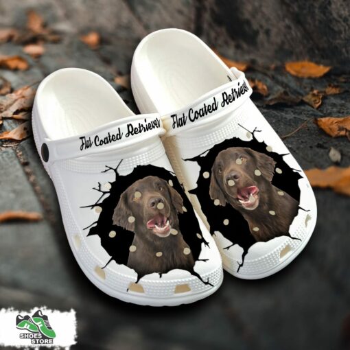 Flat Coated Retriever Custom Name Crocs Shoes, Love Dog Crocs