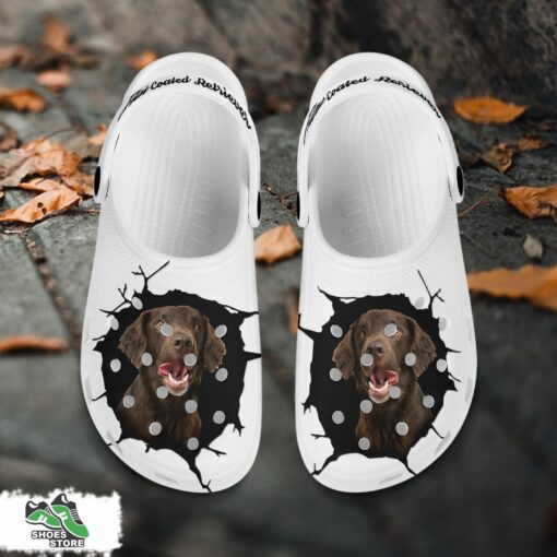 Flat Coated Retriever Custom Name Crocs Shoes, Love Dog Crocs