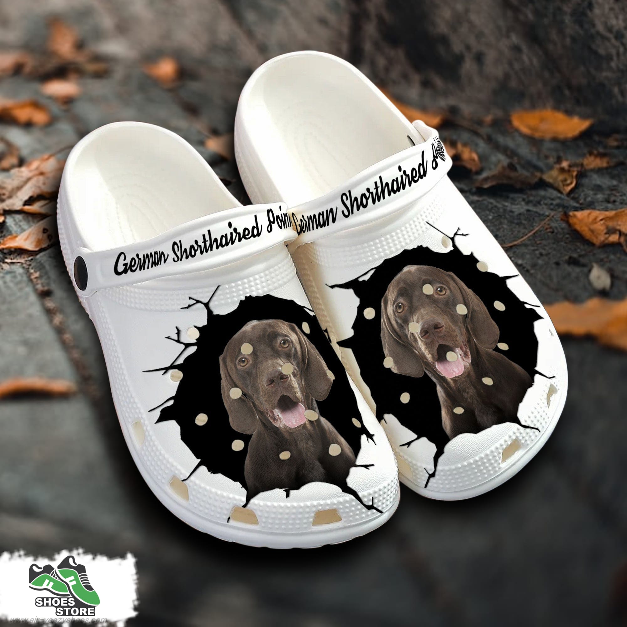 German Shorthaired Pointer Custom Name Crocs Shoes Love Dog Crocs