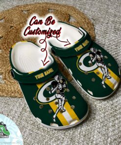 green bay packers custom name player clog football crocs shoes 54 dt0dow