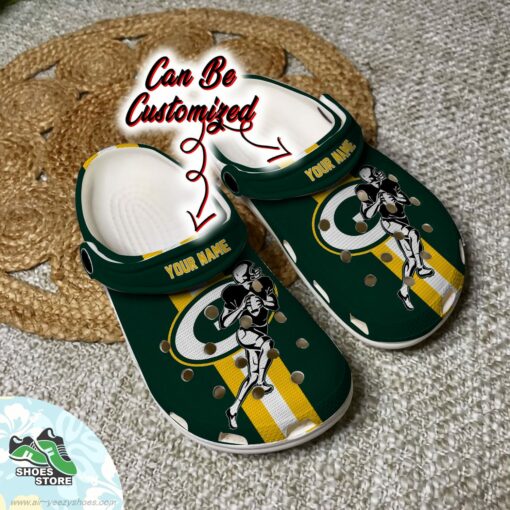 Green Bay Packers Custom Name Player Clog, Football Crocs Shoes