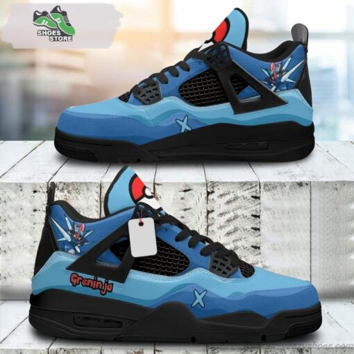 Greninja Jordan 4 Sneakers, Gift Shoes for Anime Fan
