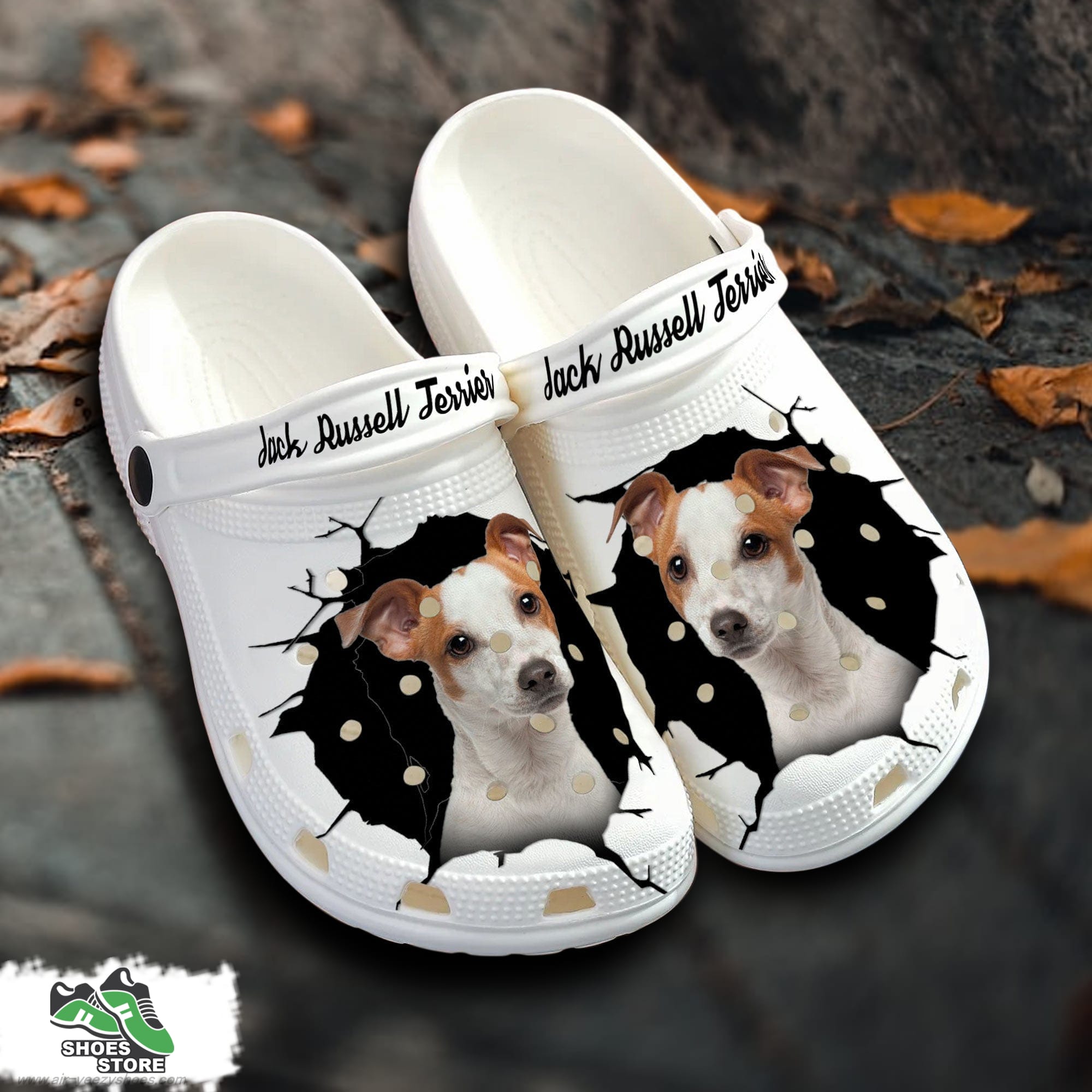 Jack Russell Terrier Custom Name Crocs Shoes Love Dog Crocs