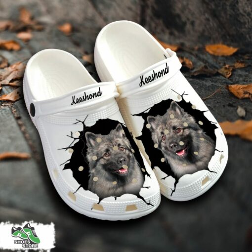 Keeshond Custom Name Crocs Shoes, Love Dog Crocs