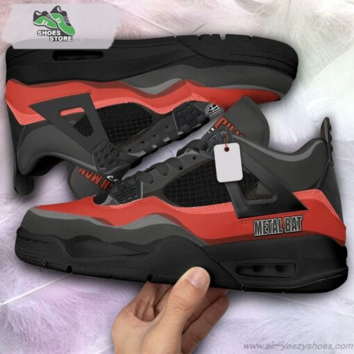 Metal Bat Jordan 4 Sneakers, Gift Shoes for Anime Fan