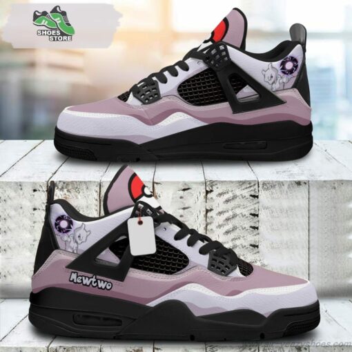Mewtwo Jordan 4 Sneakers, Gift Shoes for Anime Fan