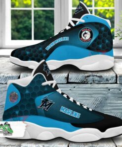 miami marlins air jordan 13 sneakers mlb custom sports shoes 1 rqpodo