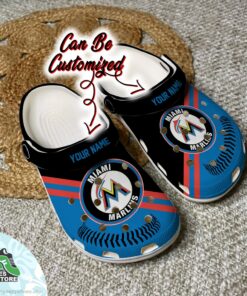 miami marlins personalized baseball logo team clog baseball crocs shoes 43 wijupl
