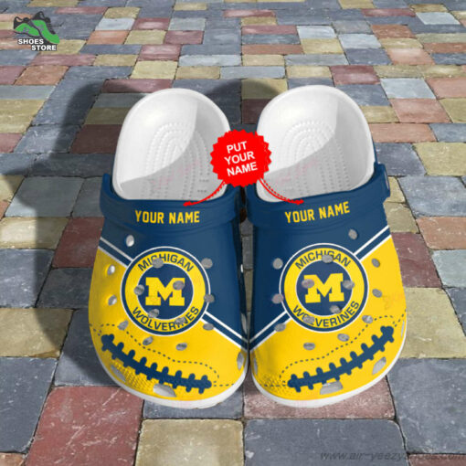Michigan Wolverines Football Crocs,  NCAA Shoes Gift for Fan