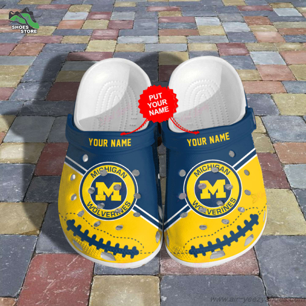 Michigan Wolverines Football Crocs  NCAA Shoes Gift for Fan