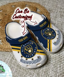 milwaukee brewers personalized baseball logo team clog baseball crocs shoes 42 ycy2zv