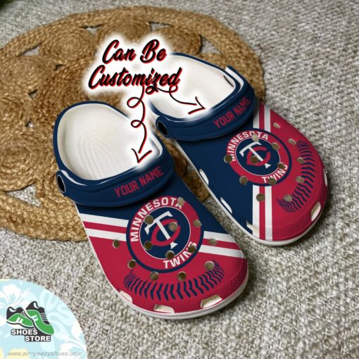 Minnesota Twins Personalized Baseball Logo Team Clog, Baseball Crocs Shoes