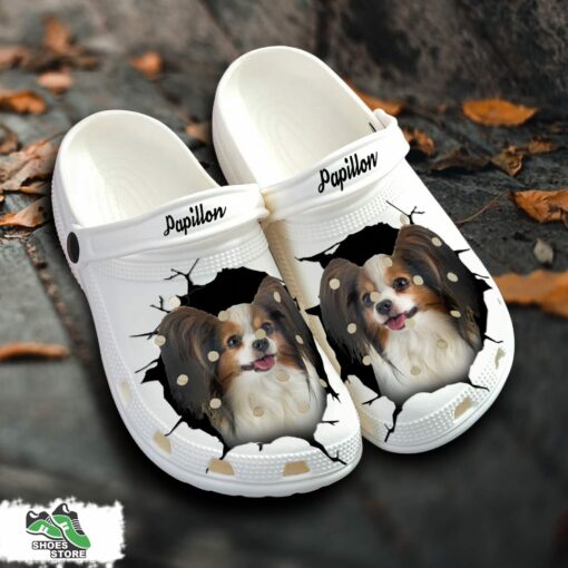 Papillon Dog Custom Name Crocs Shoes, Love Dog Crocs