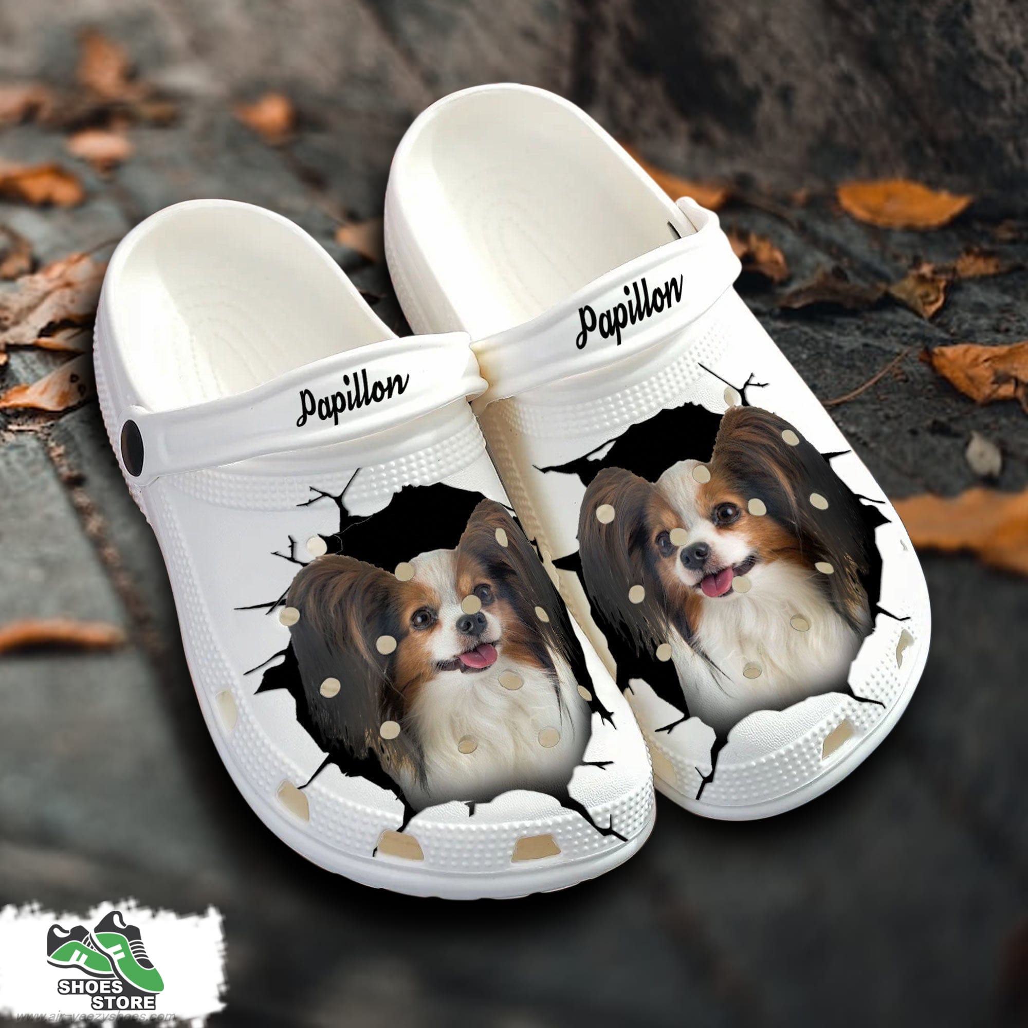 Papillon Dog Custom Name Crocs Shoes Love Dog Crocs