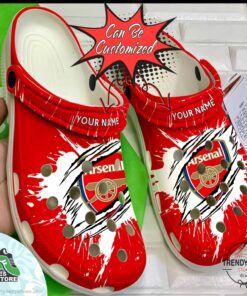 personalized arsenal ripped claw clogs soccer crocs shoes 105 mneg1v
