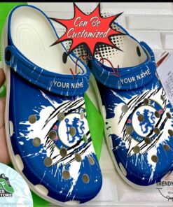 personalized chelsea ripped claw clogs soccer crocs shoes 103 xphzri