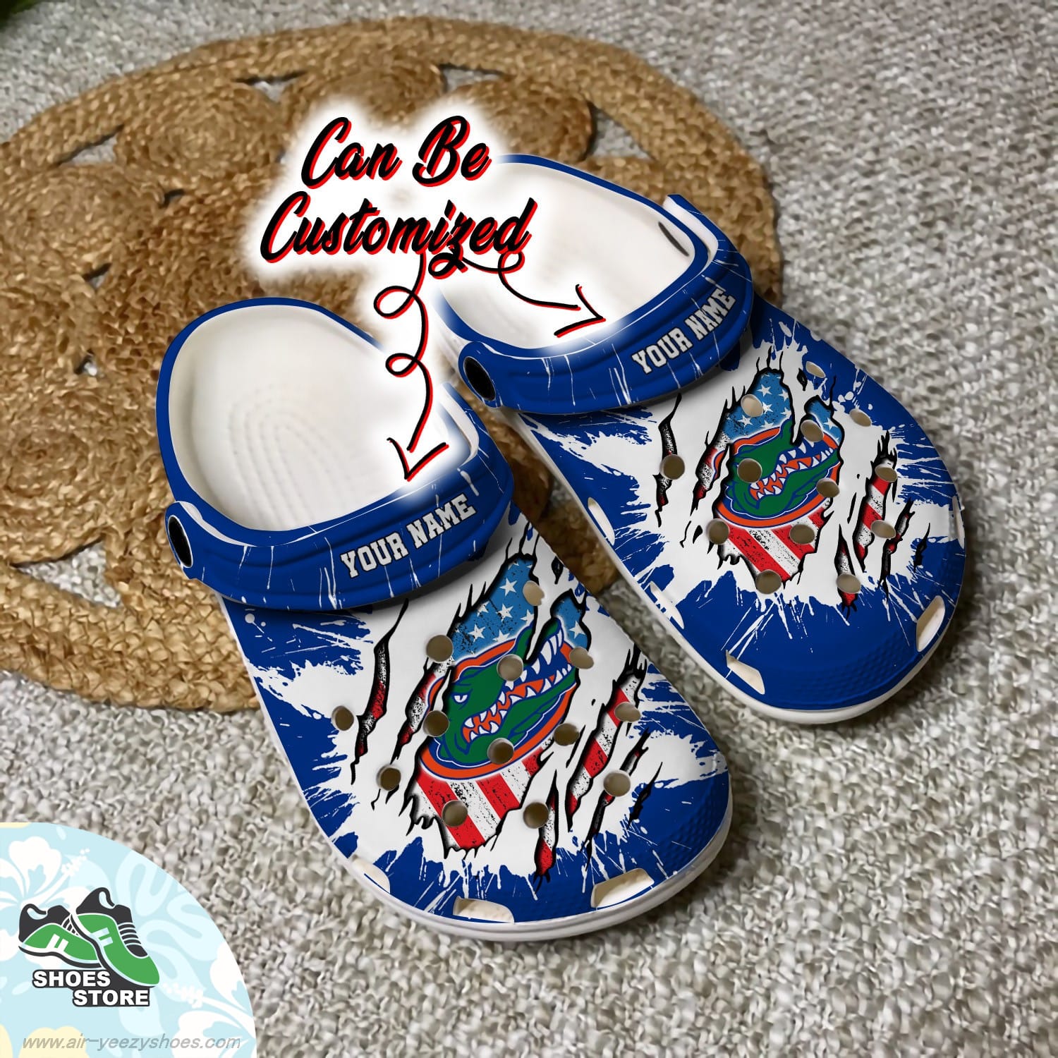 Personalized Florida Gators American Flag Clog Football Crocs Shoes
