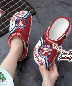 philadelphia phillies personalized baseball logo team clog baseball crocs shoes 85 tnrcdf