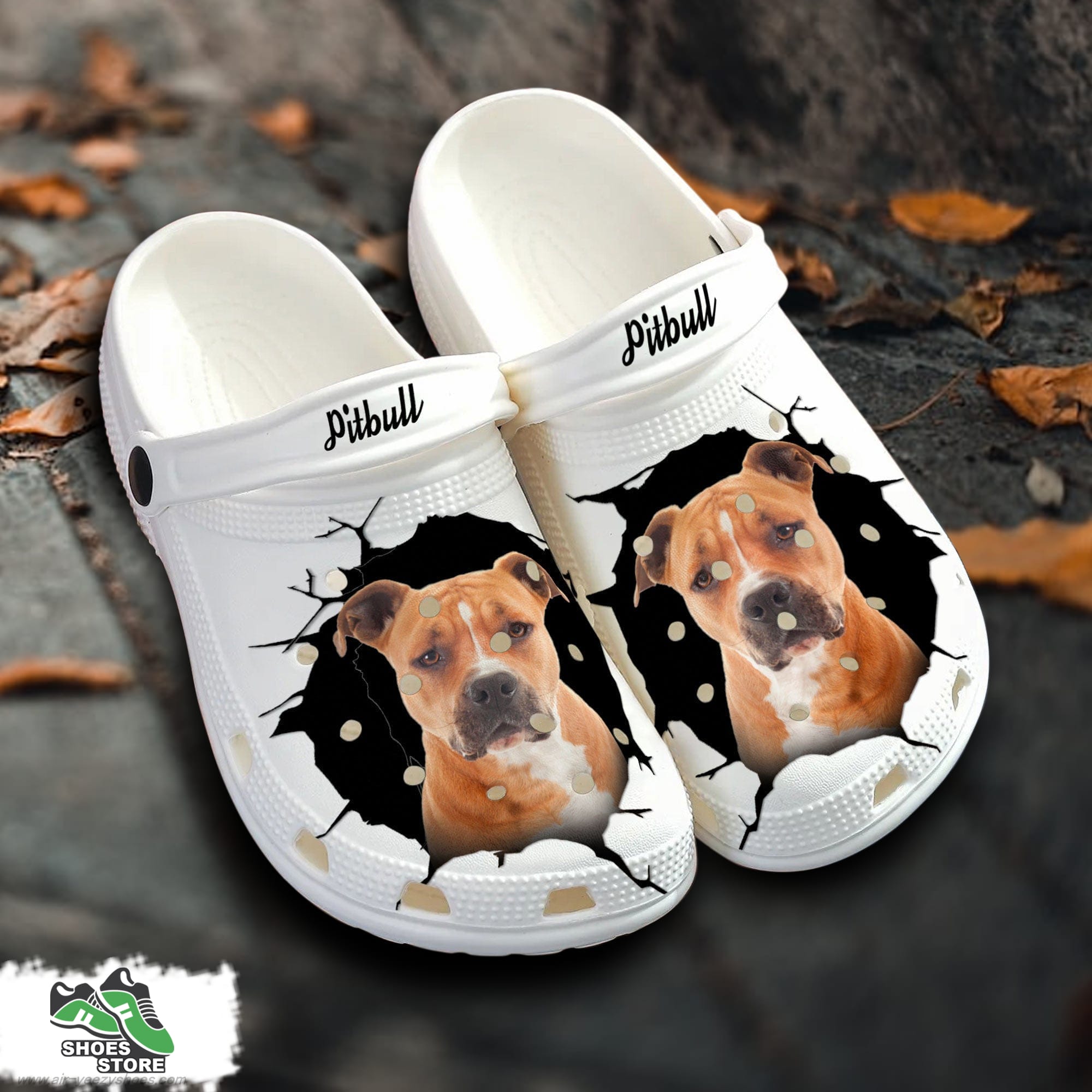 Pitbull Custom Name Crocs Shoes Love Dog Crocs