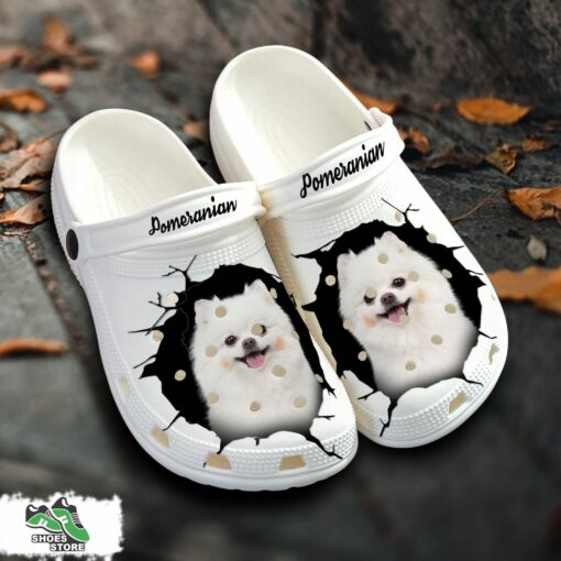 Pomeranian Custom Name Crocs Shoes, Love Dog Crocs