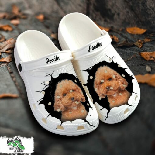 Poodle Custom Name Crocs Shoes, Love Dog Crocs