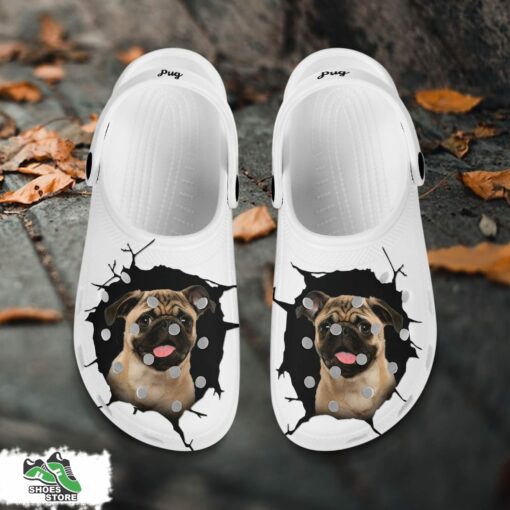 Pug Custom Name Crocs Shoes, Love Dog Crocs