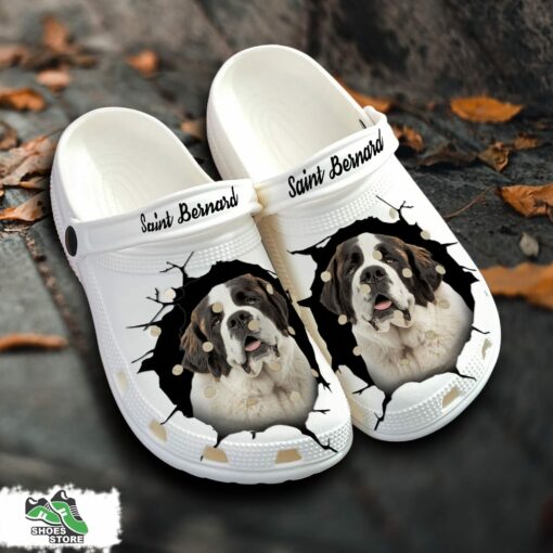 Saint Bernard Custom Name Crocs Shoes, Love Dog Crocs