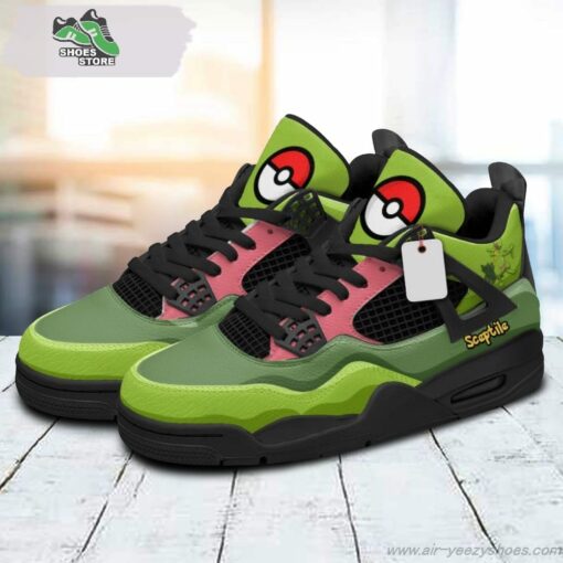 Sceptile Jordan 4 Sneakers, Gift Shoes for Anime Fan