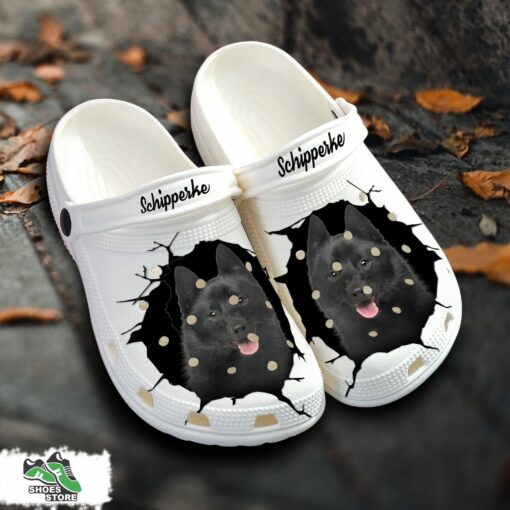 Schipperke Custom Name Crocs Shoes, Love Dog Crocs