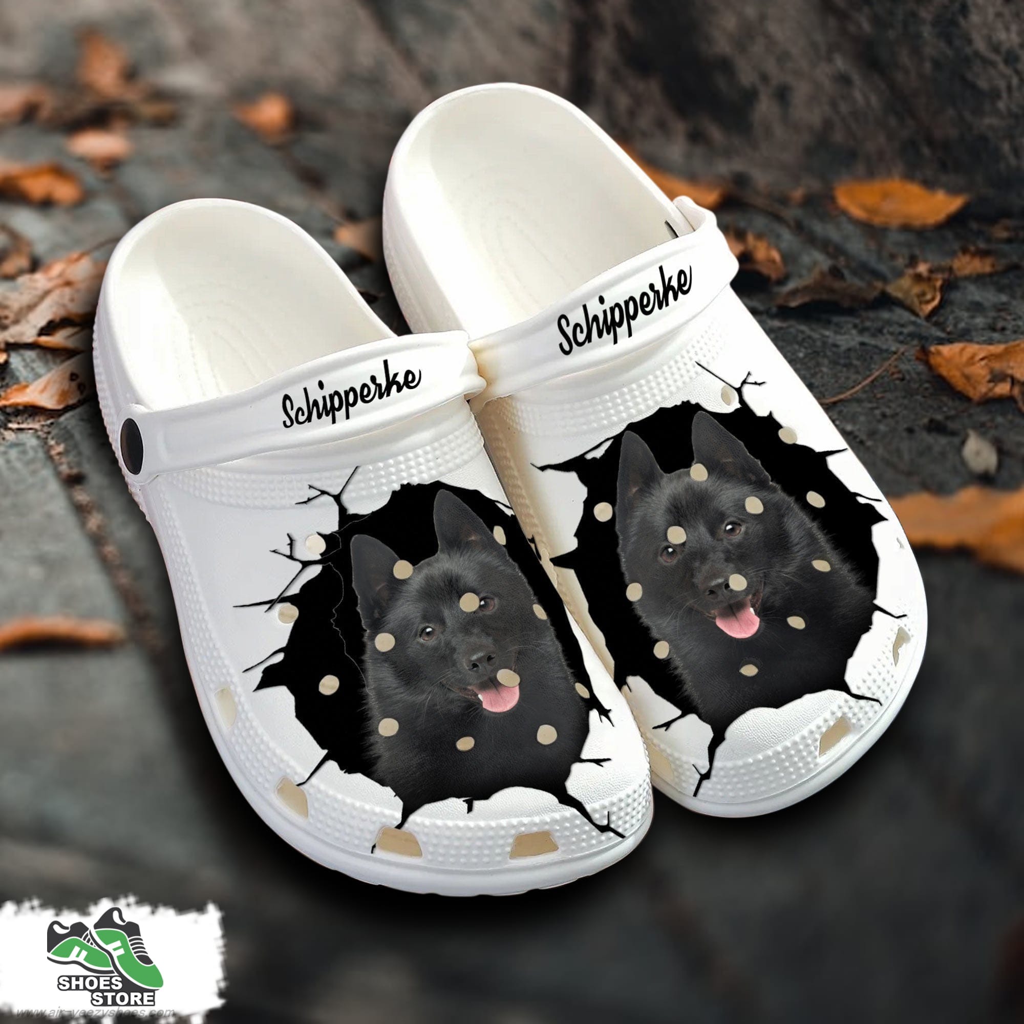 Schipperke Custom Name Crocs Shoes Love Dog Crocs