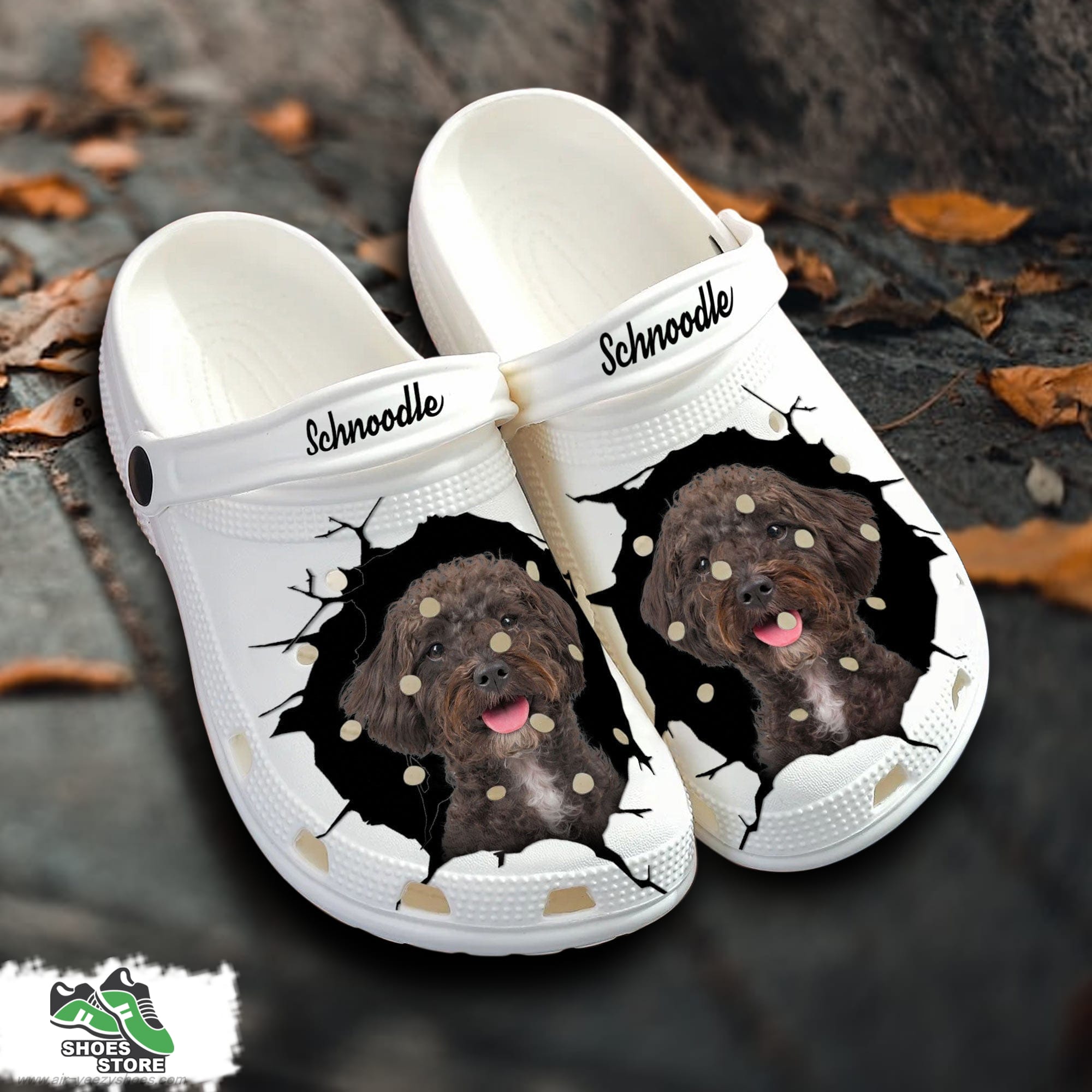 Schnoodle Custom Name Crocs Shoes Love Dog Crocs